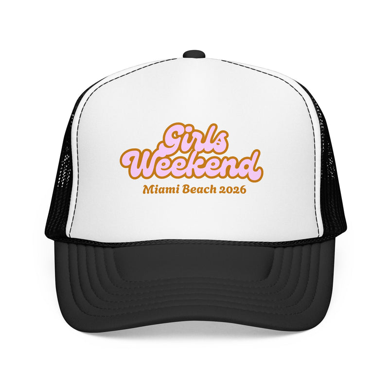 Girls Weekend Retro Trucker Hat Personalized City and Date