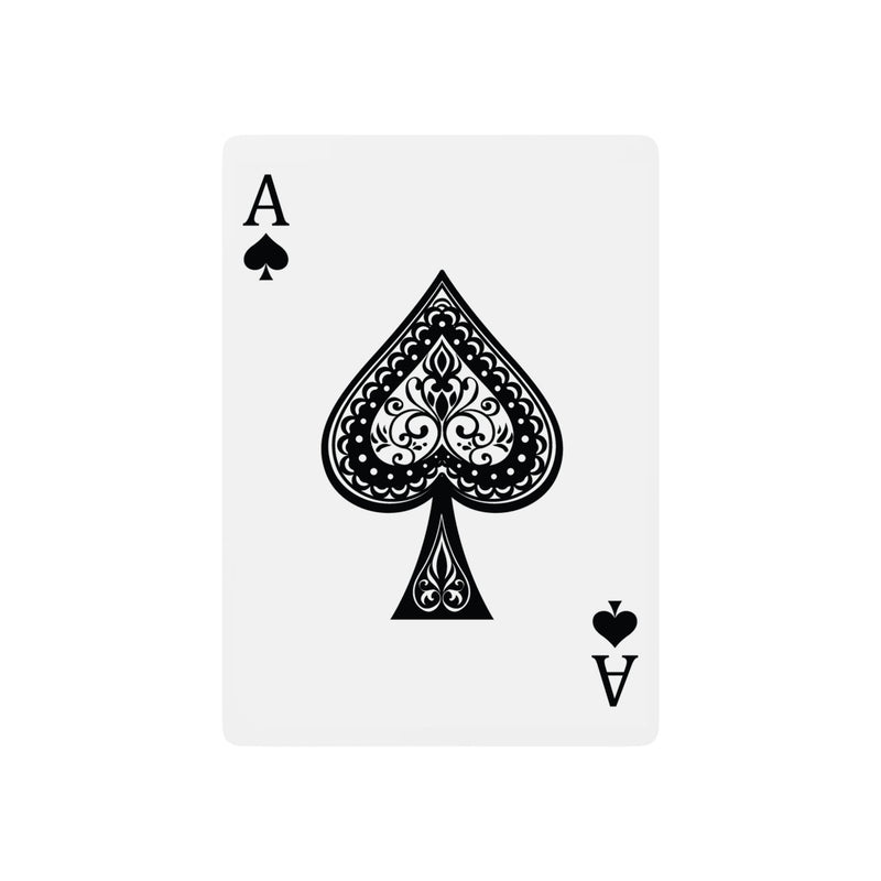 Customizable deck of playing cards showing the Ace of Spades on a white background.