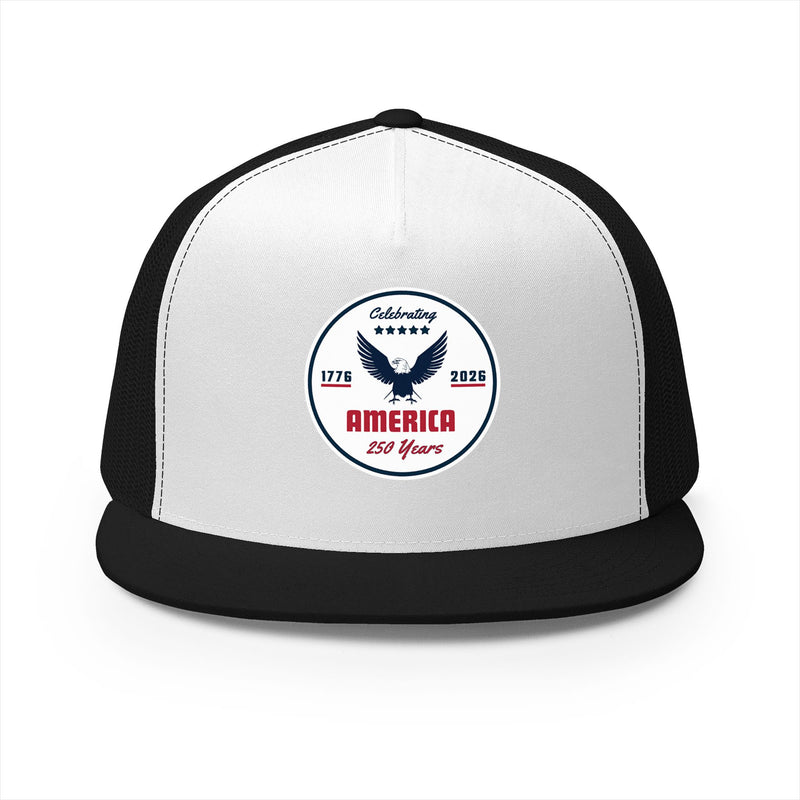 "Celebrating America 250 Years" Flat Bill Trucker Hat Cap