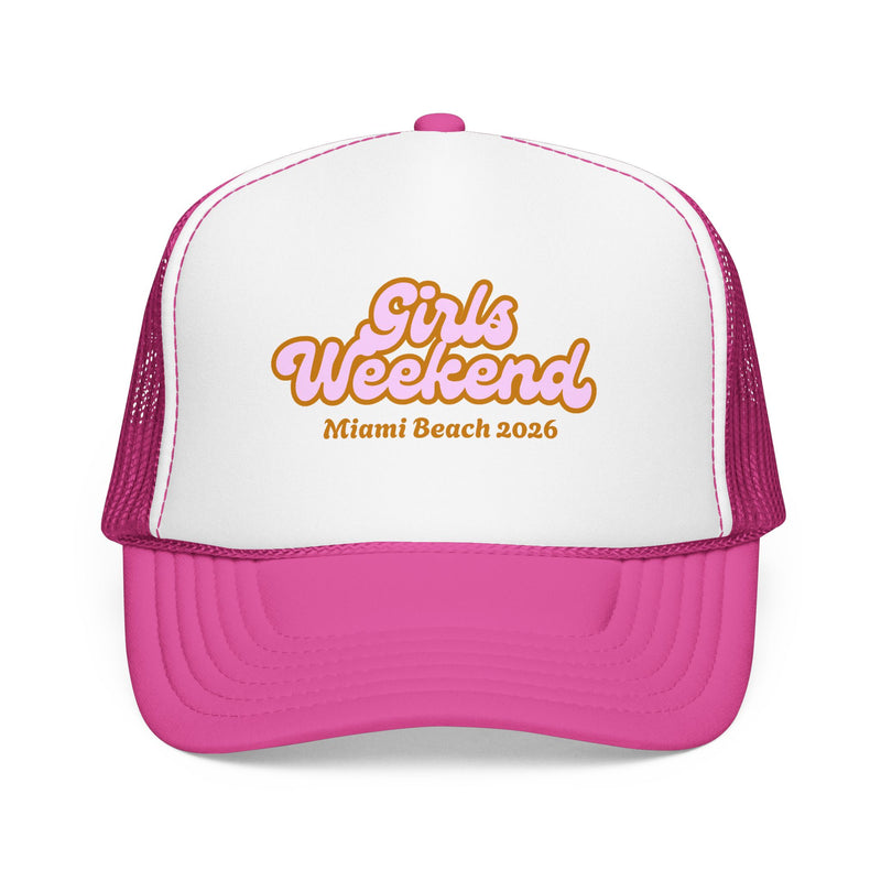 Girls Weekend Retro Trucker Hat Personalized City and Date