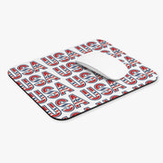 Mouse pad with 'USA' pattern on a white background
