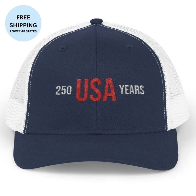 "250 Years USA" Embroidered Snapback Trucker Hat Cap - Hats | The Party Framework
