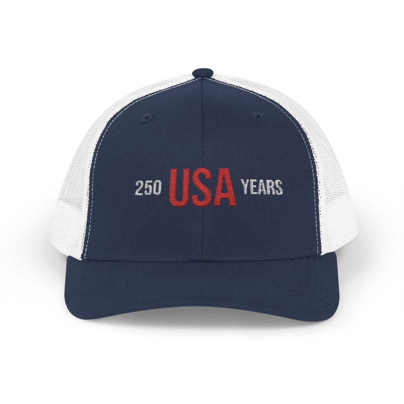 "250 Years USA" Embroidered Snapback Trucker Hat Cap - Hats | The Party Framework