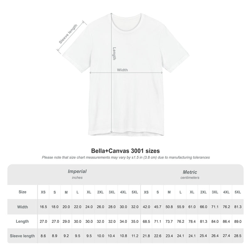 Size chart for t-shirt with 'Celebrating America 250 years' graphic and text against a white background.