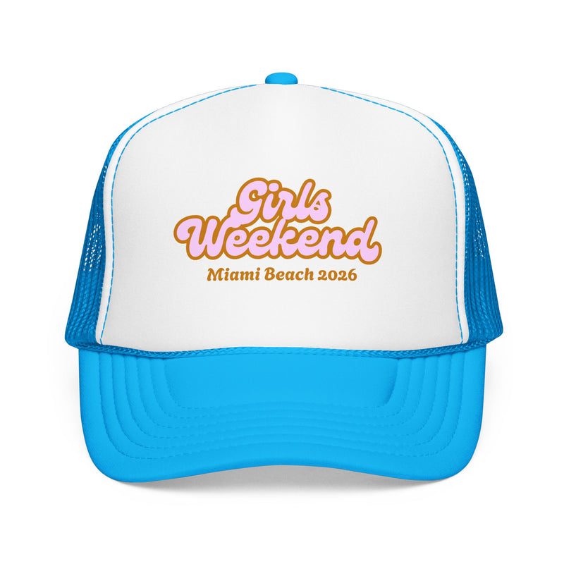 Girls Weekend Retro Trucker Hat Personalized City and Date
