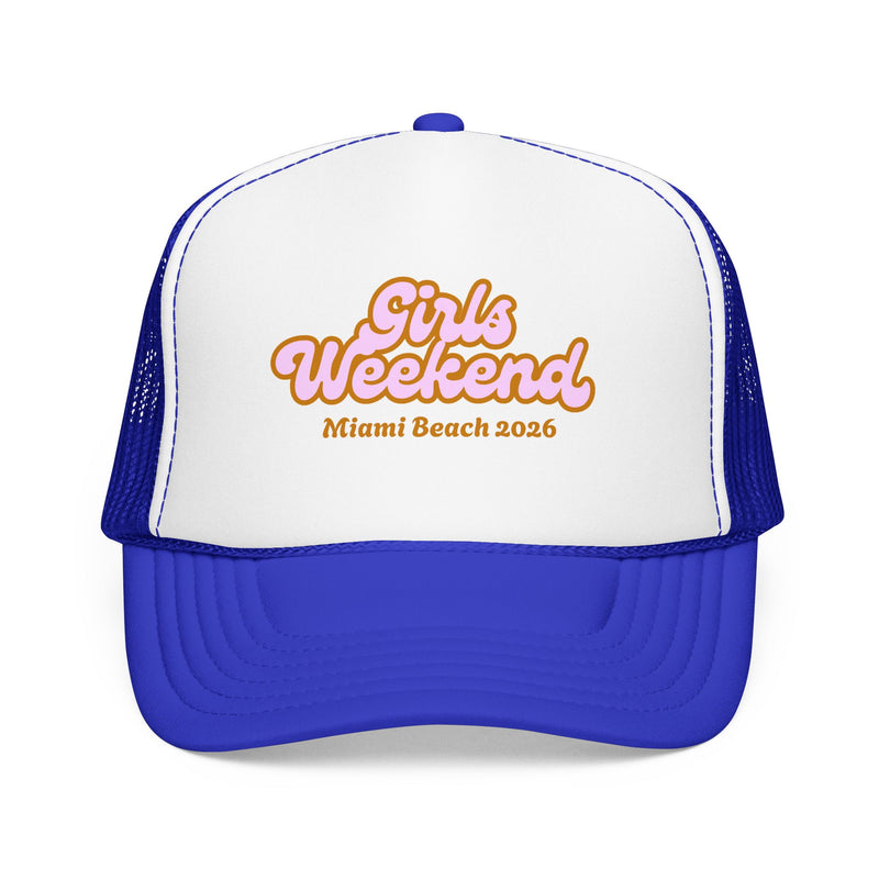 Girls Weekend Retro Trucker Hat Personalized City and Date
