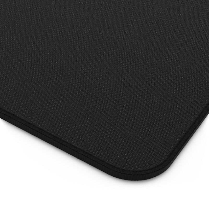 Back corner of a customizable desk mat image with a "your image here" placeholder on a white background.