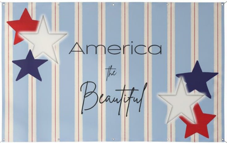 America The Beautiful Stars & Stripes Horizontal Matte Banner | Multiple Sizes - Signs & Banners | The Party Framework