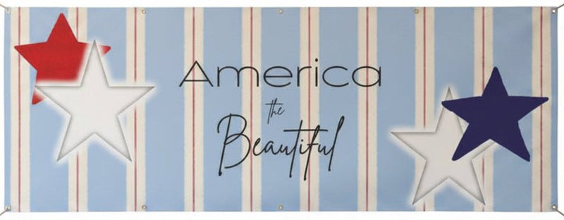America The Beautiful Stars & Stripes Horizontal Matte Banner | Multiple Sizes - Signs & Banners | The Party Framework