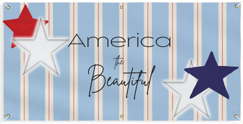 America The Beautiful Stars & Stripes Horizontal Matte Banner | Multiple Sizes - Signs & Banners | The Party Framework
