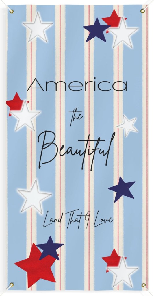 America The Beautiful Stars & Stripes Vertical Matte Banner | Multiple Sizes - Signs & Banners | The Party Framework