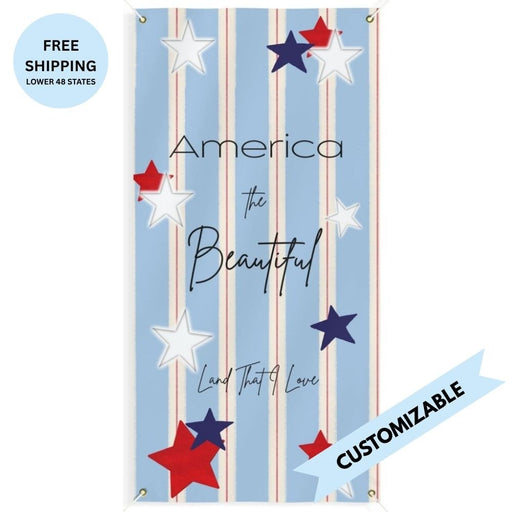 America The Beautiful Stars & Stripes Vertical Matte Banner | Multiple Sizes - Signs & Banners | The Party Framework