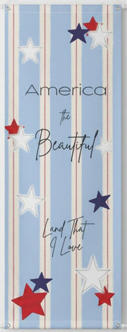 America The Beautiful Stars & Stripes Vertical Matte Banner | Multiple Sizes - Signs & Banners | The Party Framework