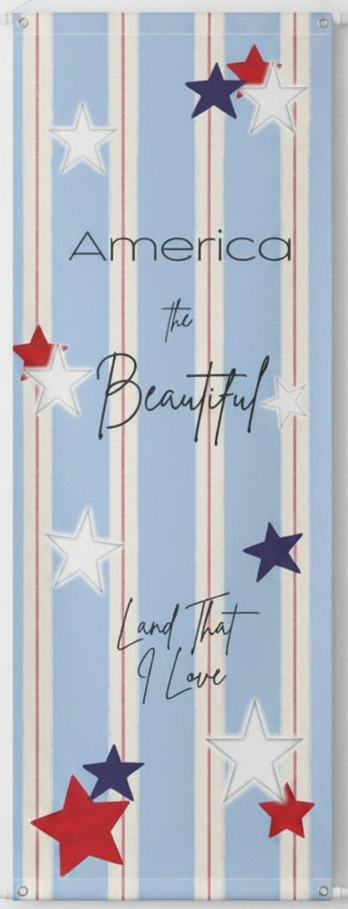 America The Beautiful Stars & Stripes Vertical Matte Banner | Multiple Sizes - Signs & Banners | The Party Framework