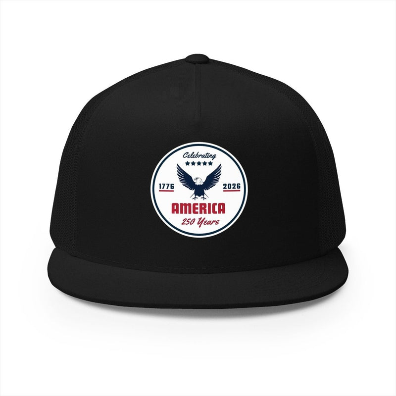 "Celebrating America 250 Years" Flat Bill Trucker Hat Cap - Hats | The Party Framework