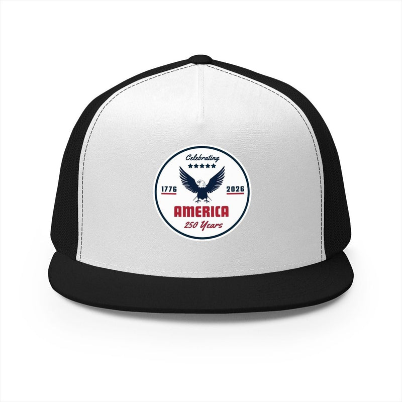"Celebrating America 250 Years" Flat Bill Trucker Hat Cap - Hats | The Party Framework