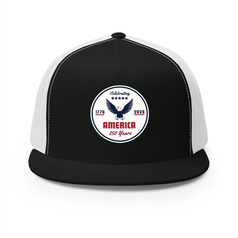 "Celebrating America 250 Years" Flat Bill Trucker Hat Cap - Hats | The Party Framework