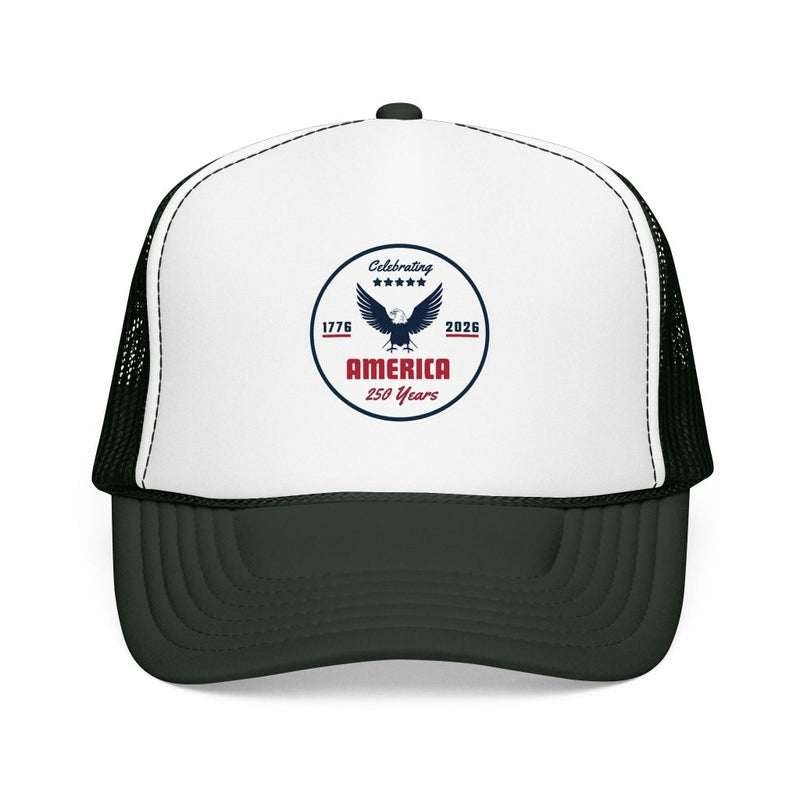 "Celebrating America 250 Years" Foam Trucker Hat Cap - Hats | The Party Framework