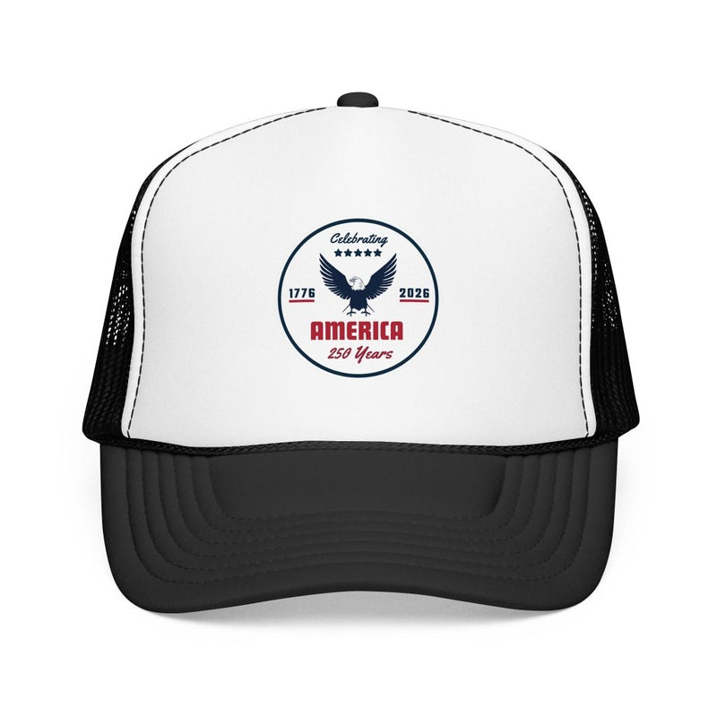 "Celebrating America 250 Years" Foam Trucker Hat Cap - Hats | The Party Framework