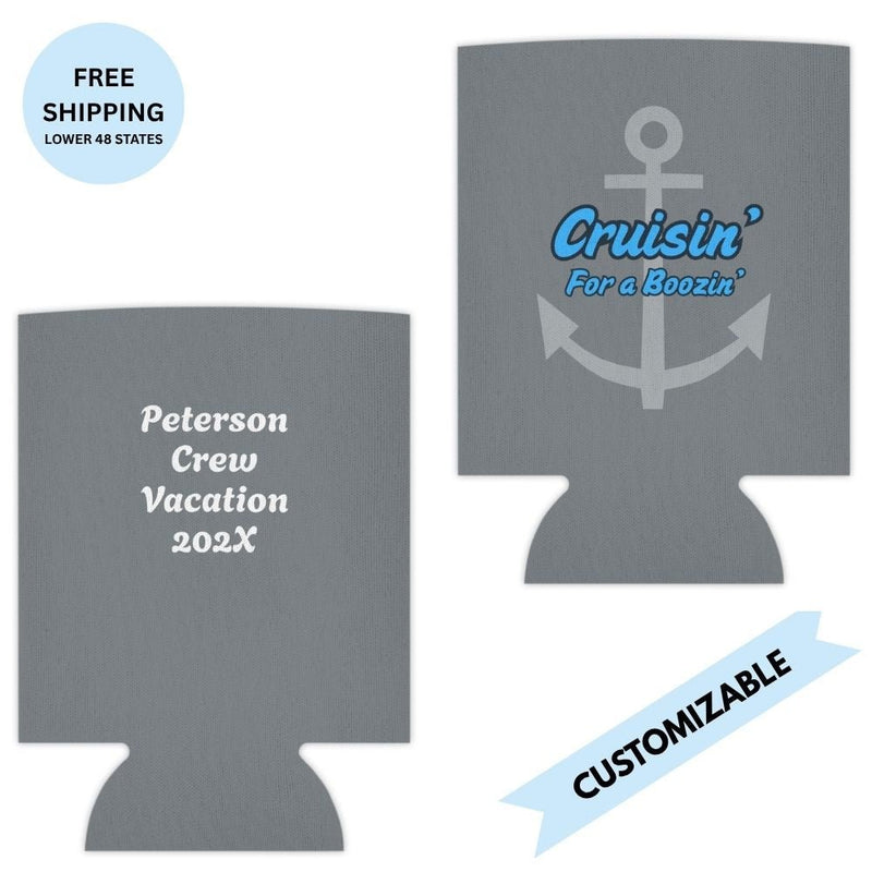 "Cruisin' for Boozin'" Customizable Cruise Koozie - Drinkware | The Party Framework