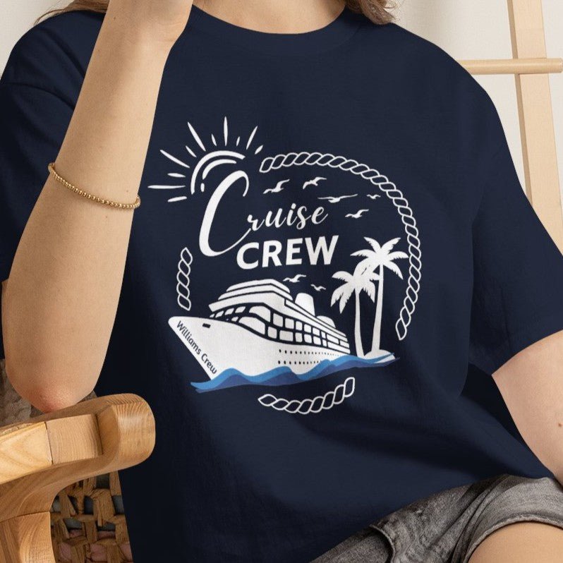 Customizable "Cruise Crew" T-Shirt with Group or Family Name - T-Shirt | The Party Framework