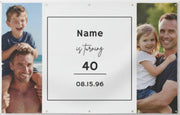 Customizable "[Name] Is Turning [Age]" Horizontal Birthday Banner | Multiple Sizes - Signs & Banners | The Party Framework