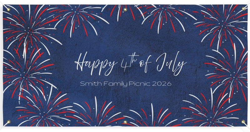 Customizable Patriotic Message On Horizontal Matte Banner | Multiple Sizes - Signs & Banners | The Party Framework