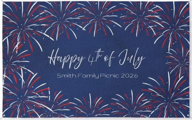 Customizable Patriotic Message On Horizontal Matte Banner | Multiple Sizes - Signs & Banners | The Party Framework