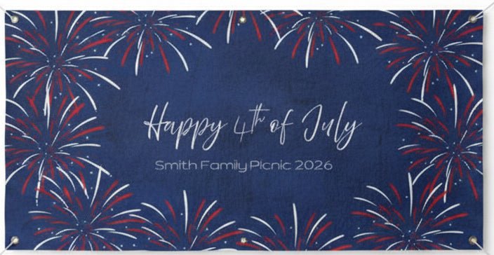 Customizable Patriotic Message On Horizontal Matte Banner | Multiple Sizes - Signs & Banners | The Party Framework