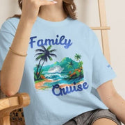 Family Cruise Group T-Shirt | Personalized Name on Shoulder - T-Shirt | The Party Framework