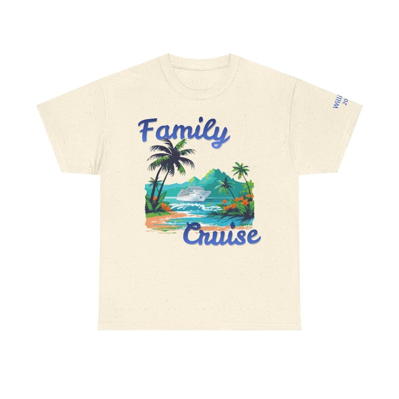 Family Cruise Group T-Shirt | Personalized Name on Shoulder - T-Shirt | The Party Framework