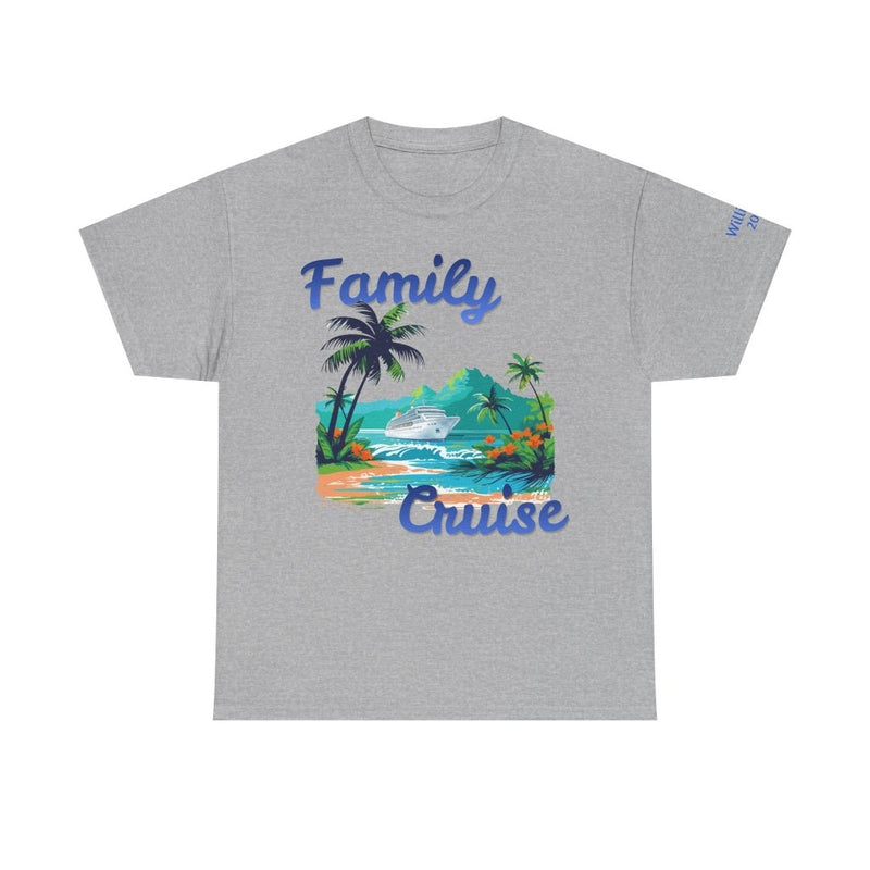 Family Cruise Group T-Shirt | Personalized Name on Shoulder - T-Shirt | The Party Framework