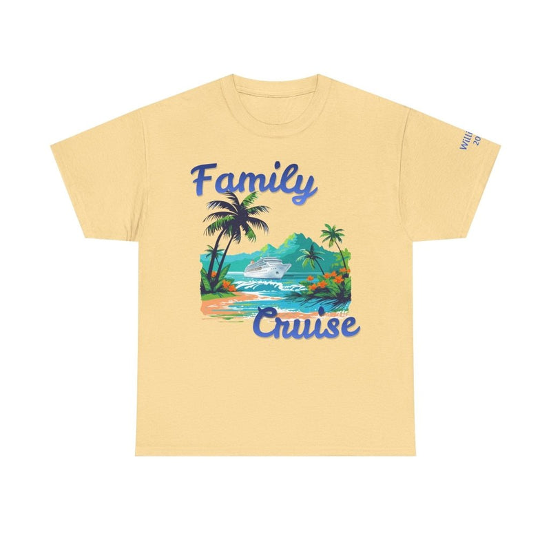 Family Cruise Group T-Shirt | Personalized Name on Shoulder - T-Shirt | The Party Framework