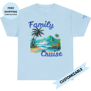 Family Cruise T-Shirt with Personalized Name on Shoulder - T-Shirt | The Party Framework