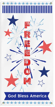 Freedom - God Bless America Vertical Matte Banner | Multiple Sizes - Signs & Banners | The Party Framework