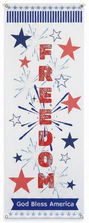 Freedom - God Bless America Vertical Matte Banner | Multiple Sizes - Signs & Banners | The Party Framework