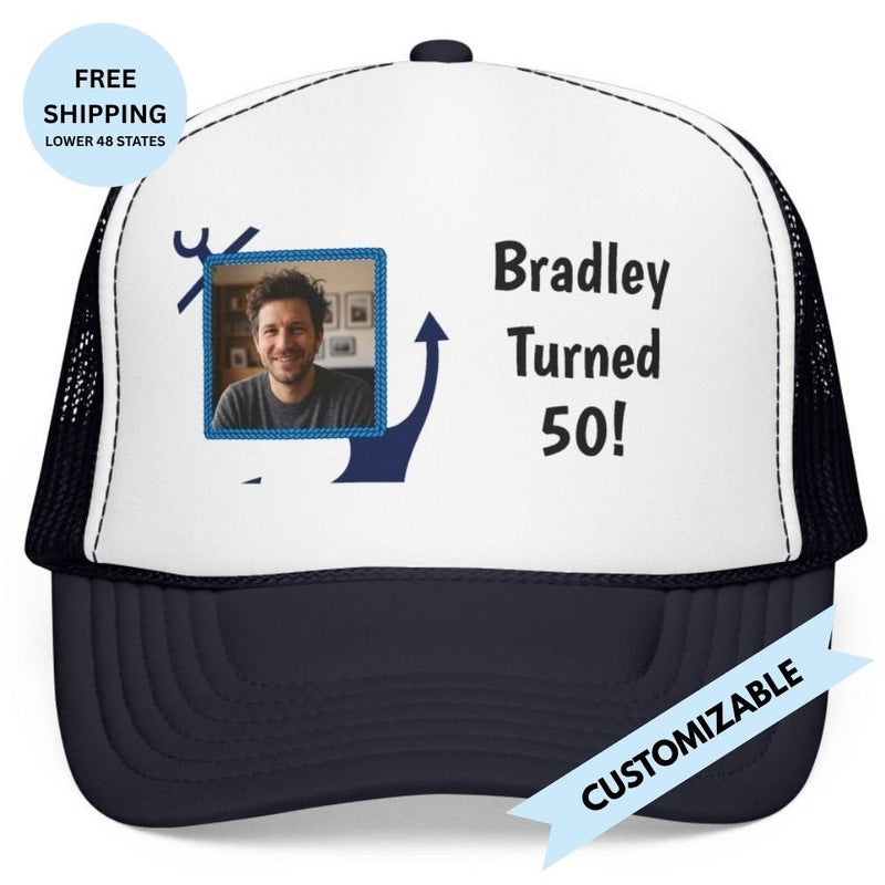 Fully Customizable Cruise Hat with Photo + 3 Lines of Text - Hats | The Party Framework