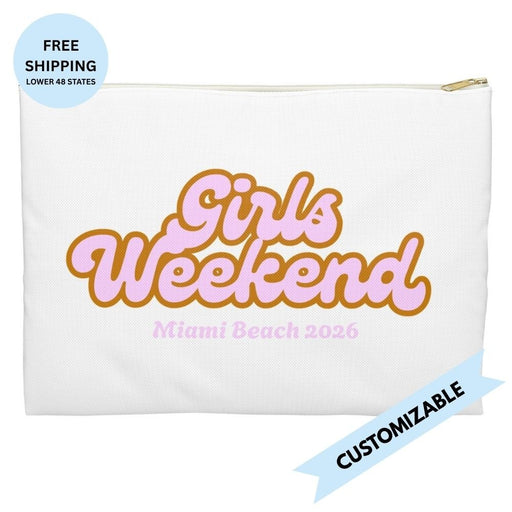Girls Weekend Retro Accessory Pouch Customizable City & Year - Bags | The Party Framework