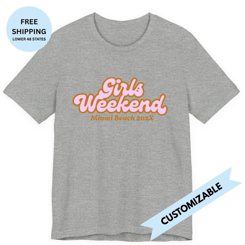 "Girls Weekend" Retro T-Shirt Customizable City & Year - T-Shirt | The Party Framework