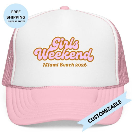 Girls Weekend Retro Trucker Hat Personalized City and Date - Hats | The Party Framework