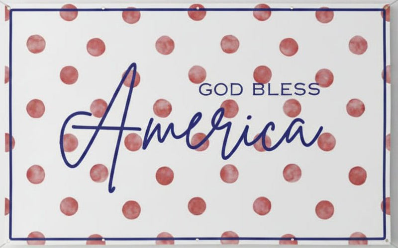 God Bless America Pink Polka Dots Horizontal Matte Banner | Multiple Sizes - Signs & Banners | The Party Framework