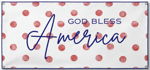 God Bless America Pink Polka Dots Horizontal Matte Banner | Multiple Sizes - Signs & Banners | The Party Framework