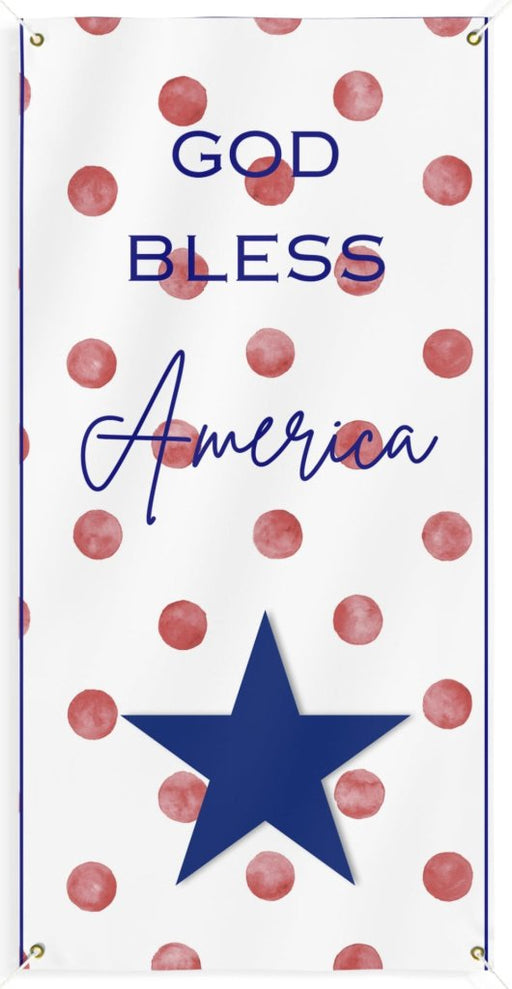God Bless America Pink Polka Dots Vertical Matte Banner | Multiple Sizes - Signs & Banners | The Party Framework