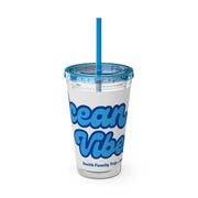 "Ocean Vibes" Customizable Family or Group 16oz Tumbler with Straw - Drinkware | The Party Framework