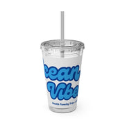 "Ocean Vibes" Customizable Family or Group 16oz Tumbler with Straw - Drinkware | The Party Framework