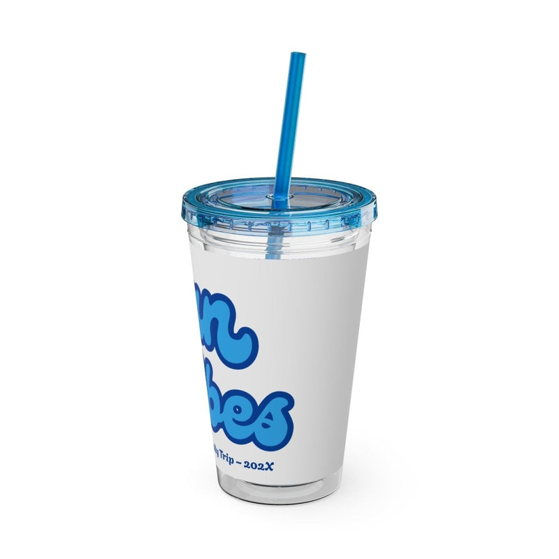 "Ocean Vibes" Customizable Family or Group 16oz Tumbler with Straw - Drinkware | The Party Framework