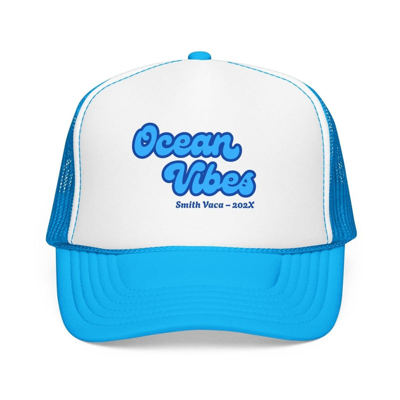 "Ocean Vibes" Customizable Family or Group Cruise Trucker Hat - Hats | The Party Framework