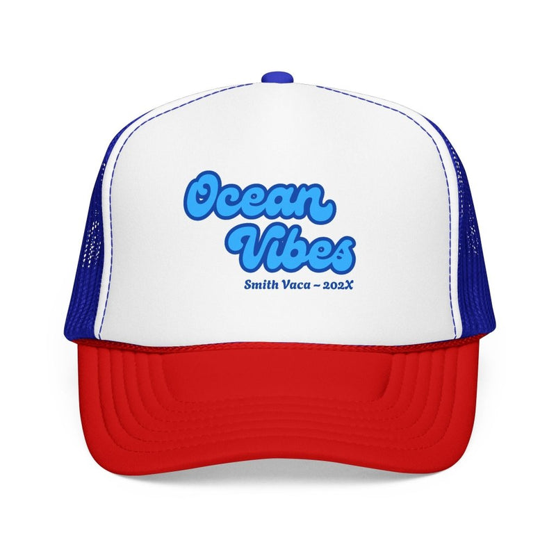 "Ocean Vibes" Customizable Family or Group Cruise Trucker Hat - Hats | The Party Framework
