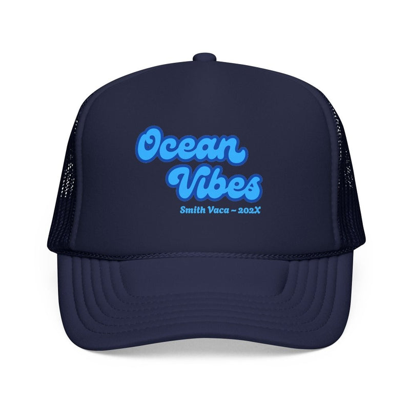 "Ocean Vibes" Customizable Family or Group Cruise Trucker Hat - Hats | The Party Framework