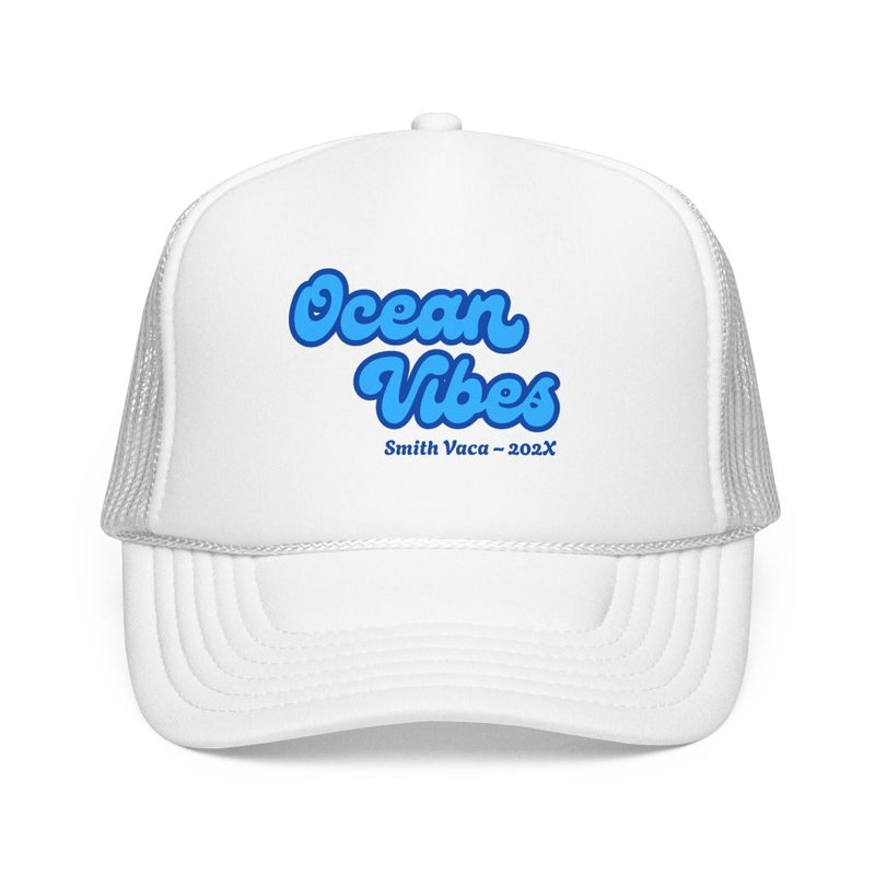 "Ocean Vibes" Customizable Family or Group Cruise Trucker Hat - Hats | The Party Framework